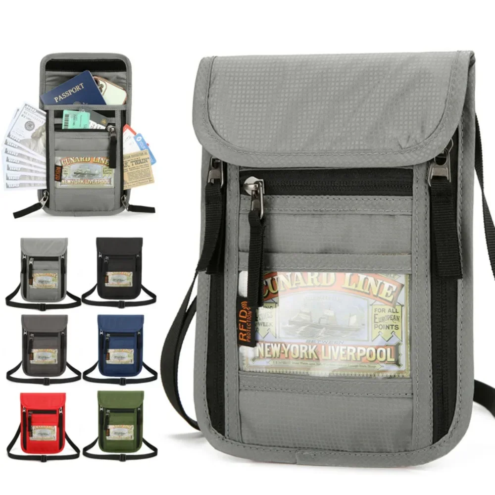 Travel Organizer Men - RF ID Blocking Travel Neck Wallet