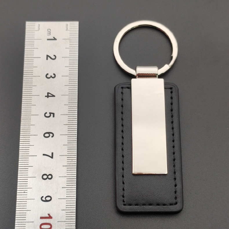 Men Accessories All - Leather Keychain with Zinc Alloy Plate