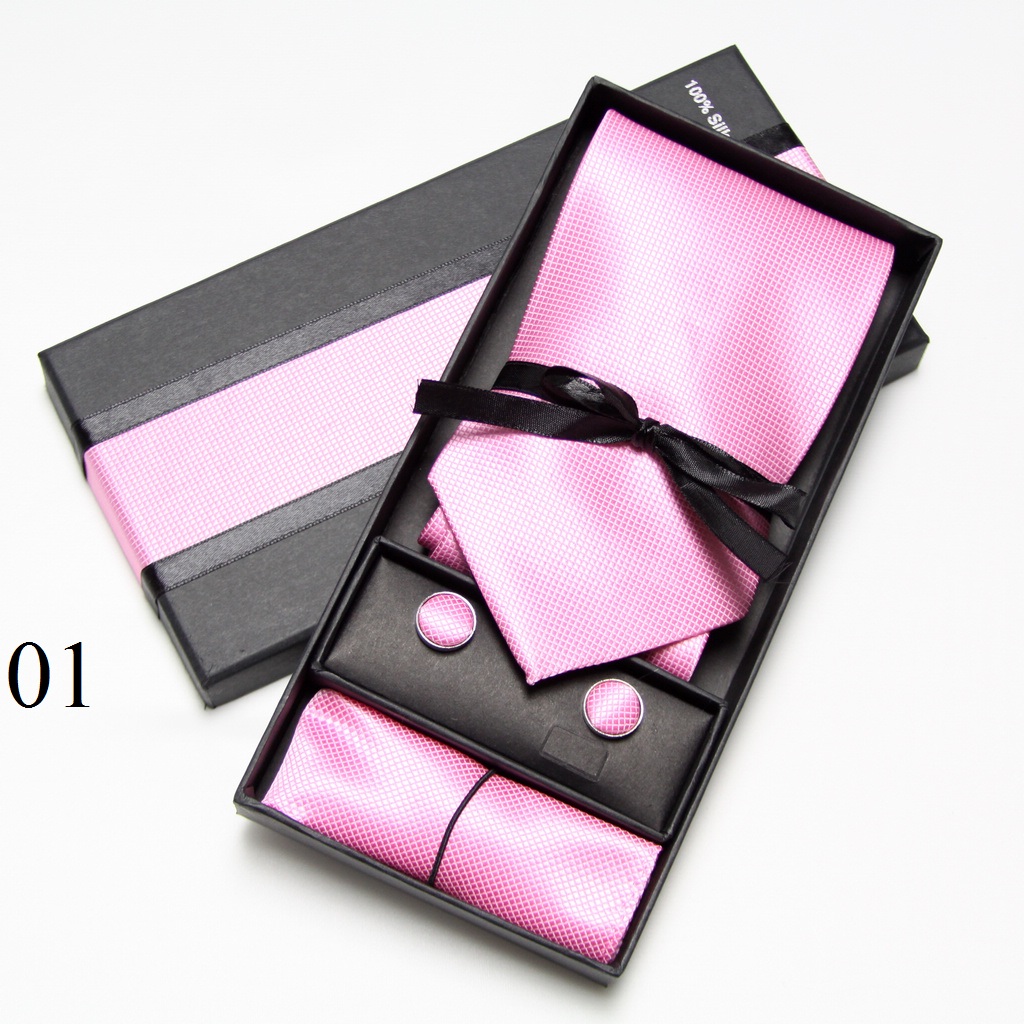 Solid Neck Tie Set Box Cufflin - Neck Tie Set Box 评论和价格