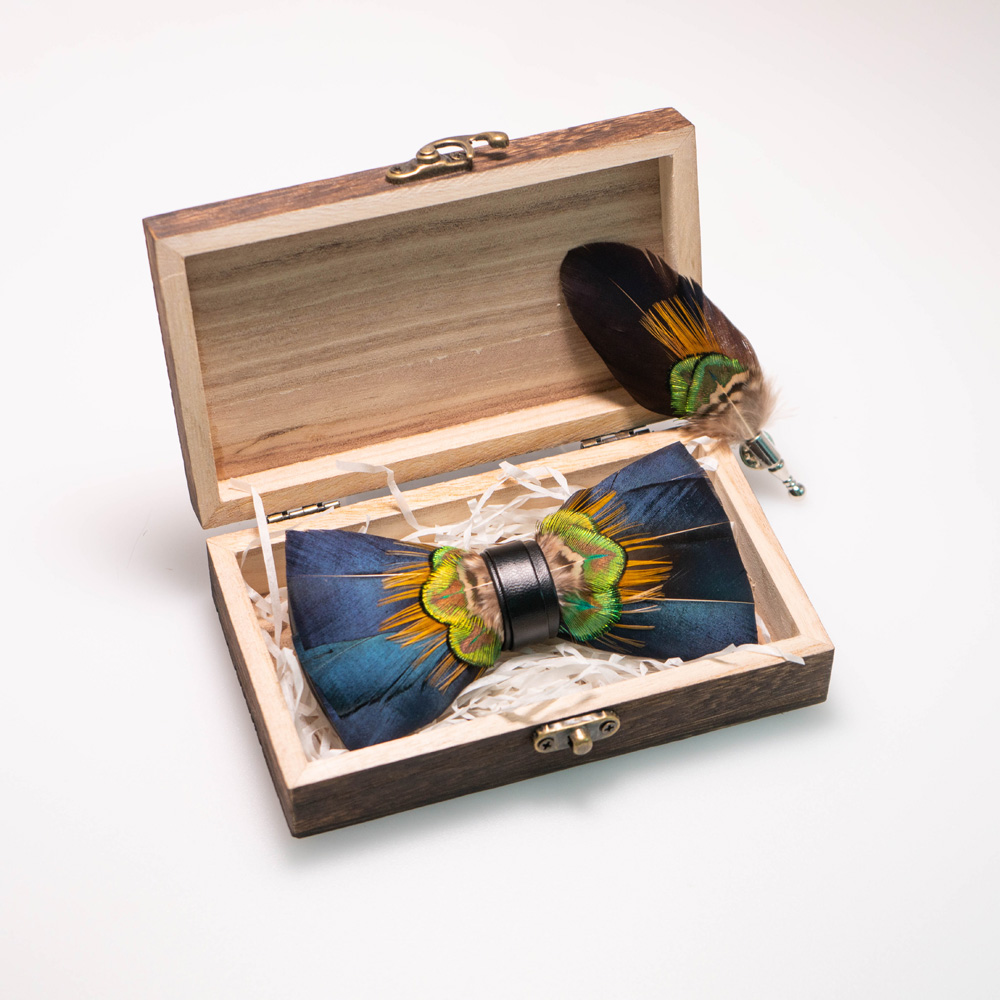 EASTEPIC Handmade Feather Bow  - Neck Tie Set Box 评论和价格