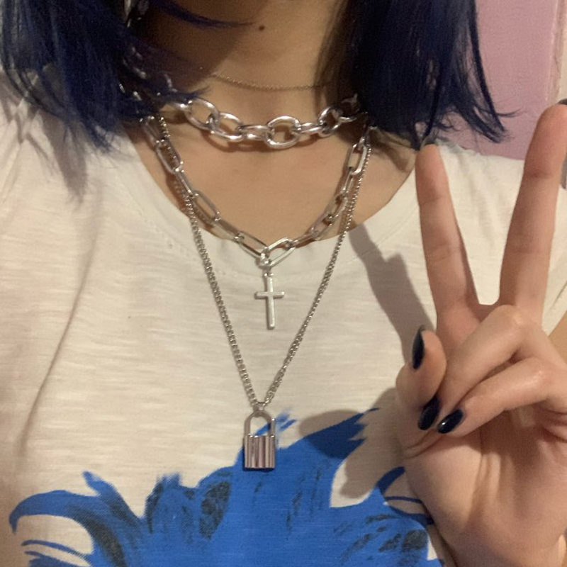 FNQUFUJ Layered grunge aesthet - Men Accessories Neck Chain 评论和价格