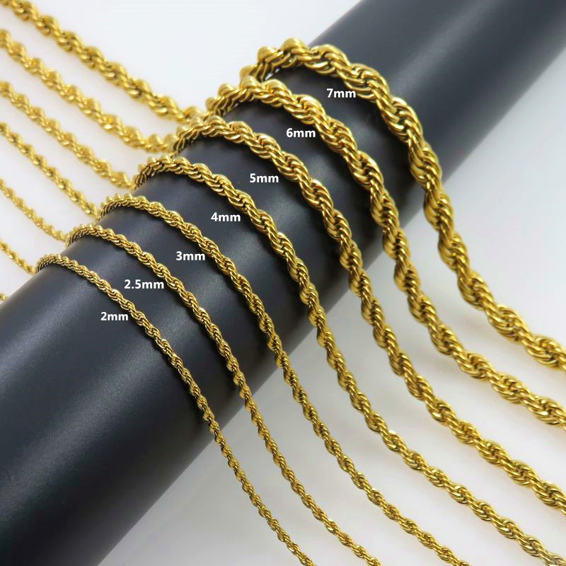 Stainless Steel Twist Rope Lon - Men Accessories Neck Chain 评论和价格