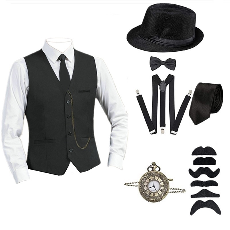 Halloween 1920s Men's Costume  - Men'S Accessories In The 1920S 评论和价格