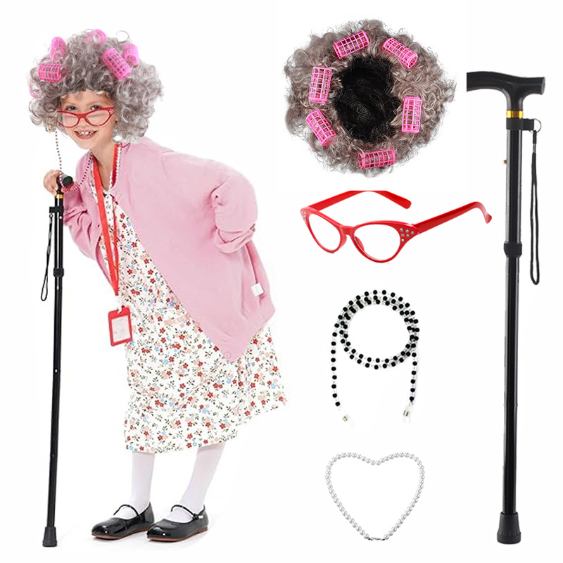 5 Pieces Old Lady Costume Set  - Men'S Accessories In The 1920S 评论和价格