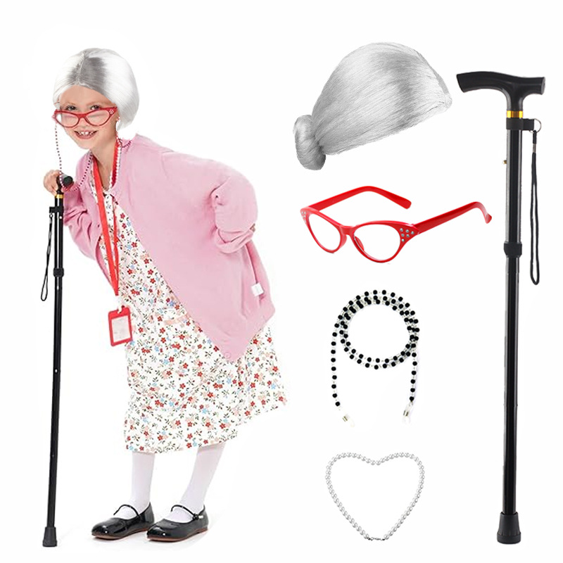 5 Pieces Old Lady Costume Set  - Men'S Accessories In The 1920S 评论和价格