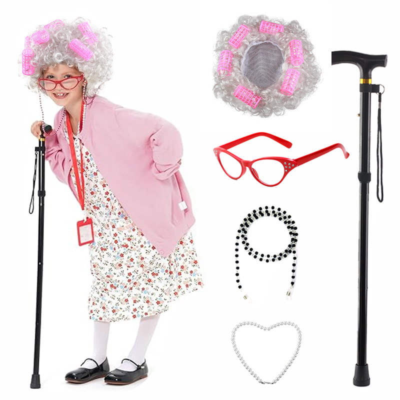5 Pieces Old Lady Costume Set  - Men'S Accessories In The 1920S 评论和价格