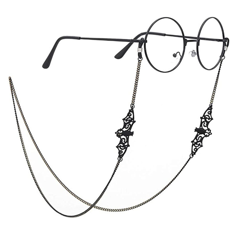 1-10PCS Gothic Bat Eyeglass Ch - Men Accessories Neck Chain 评论和价格