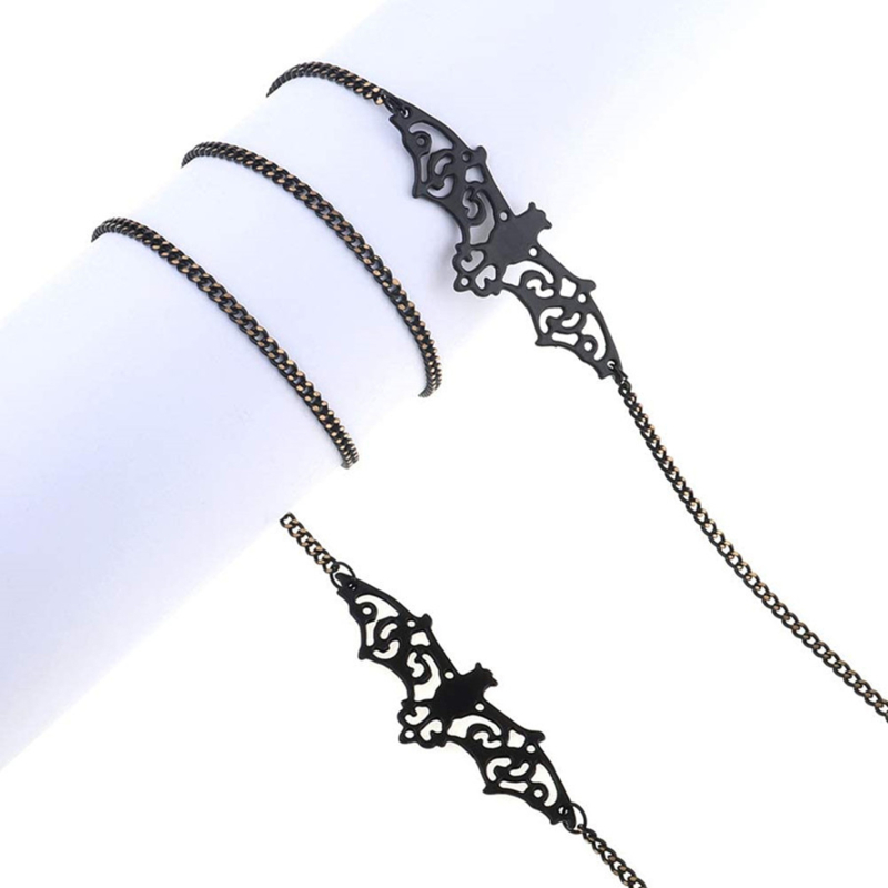 1-10PCS Gothic Bat Eyeglass Ch - Men Accessories Neck Chain 评论和价格