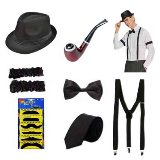 1920s Mens Gatsby Gangster Cos - Men'S Accessories In The 1920S 评论和价格