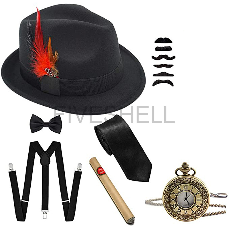 Mens 1920s Gatsby Gangster Cos - Men'S Accessories In The 1920S 评论和价格