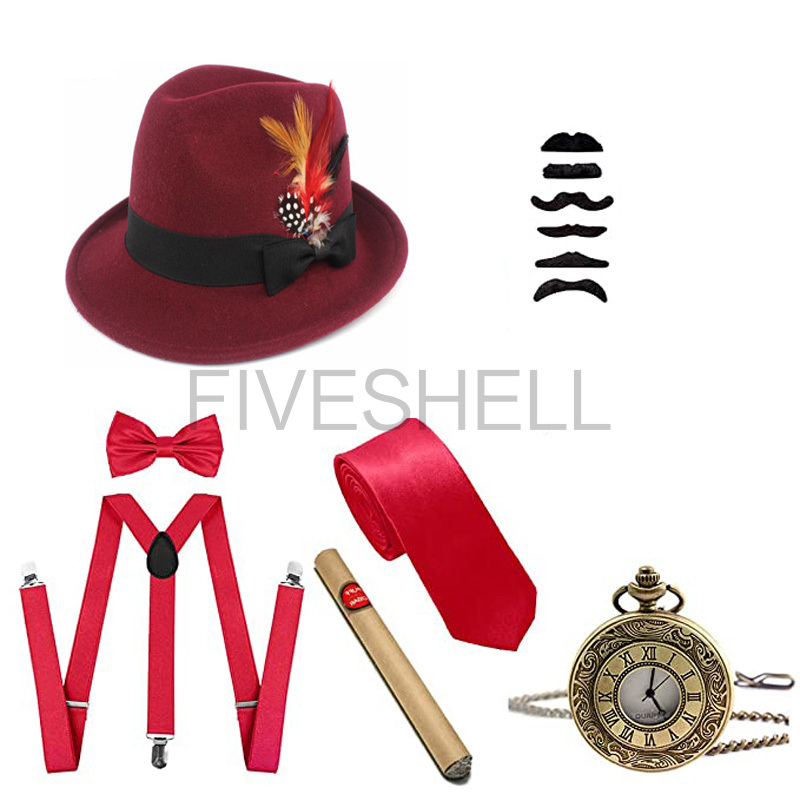 Mens 1920s Gatsby Gangster Cos - Men'S Accessories In The 1920S 评论和价格