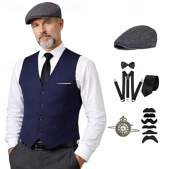 plus size Men 1920s Roaring Ga - Men'S Accessories In The 1920S 评论和价格