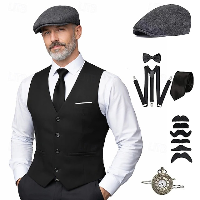 plus size Men 1920s Roaring Ga - Men'S Accessories In The 1920S 评论和价格