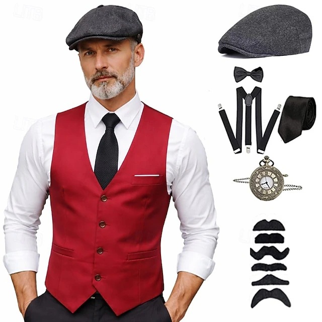 plus size Men 1920s Roaring Ga - Men'S Accessories In The 1920S 评论和价格