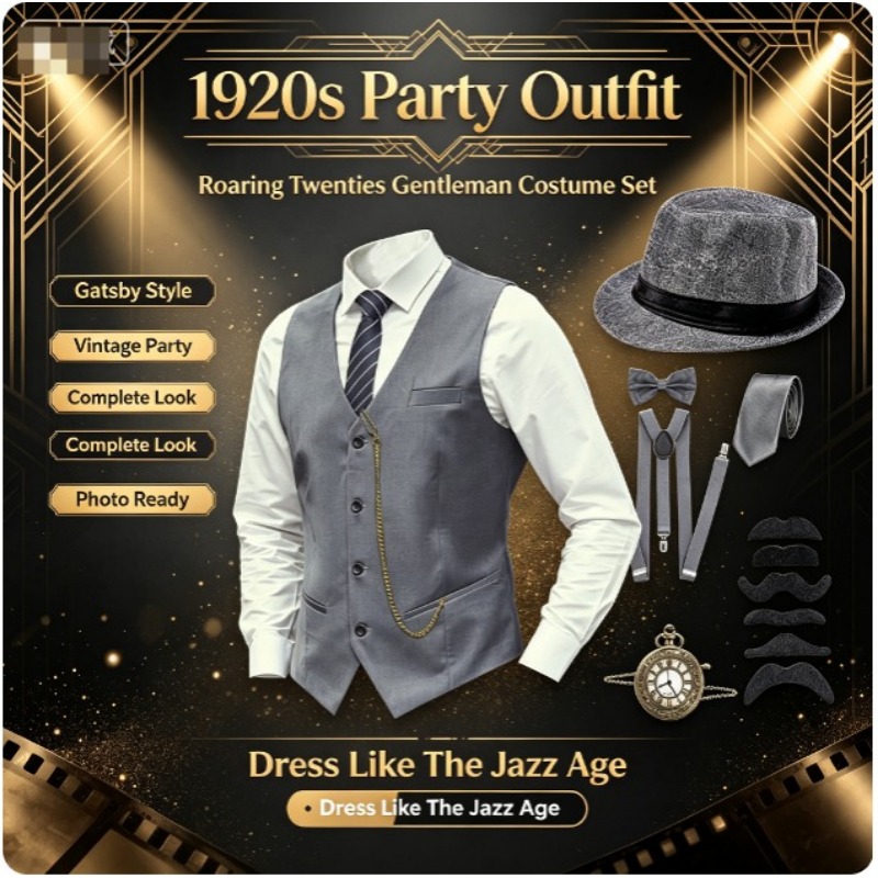 1920s Mens Great Gatsby Gangst - Men'S Accessories In The 1920S 评论和价格