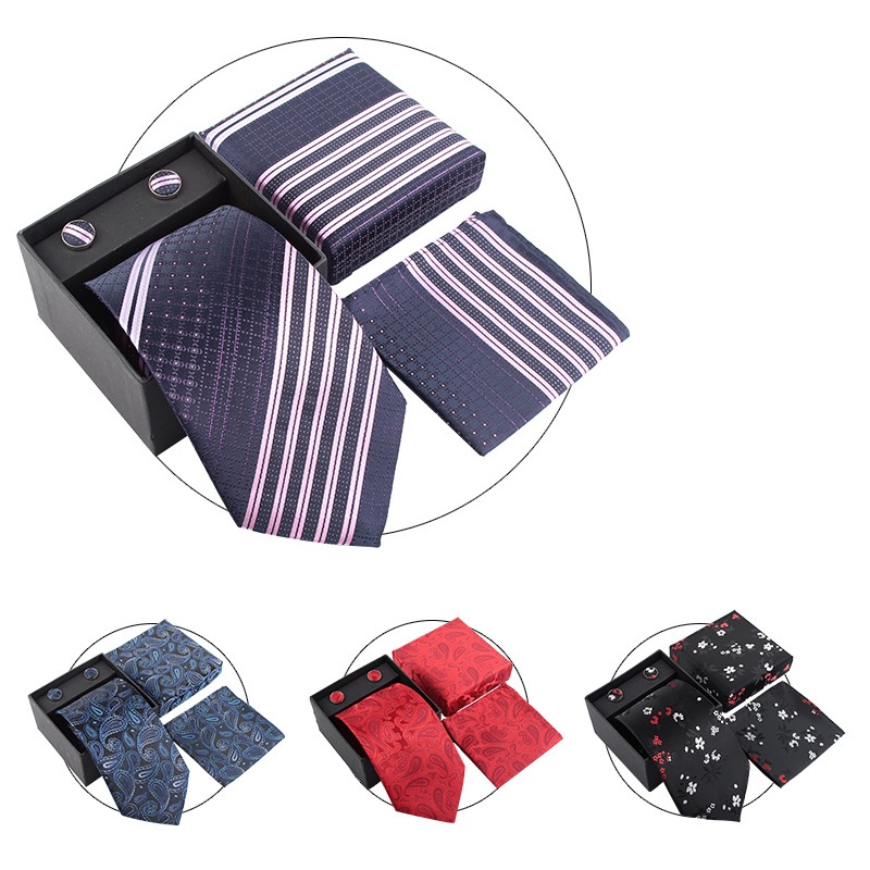 Men Neck Tie Sets Wedding Ties - Neck Tie Set Box 评论和价格