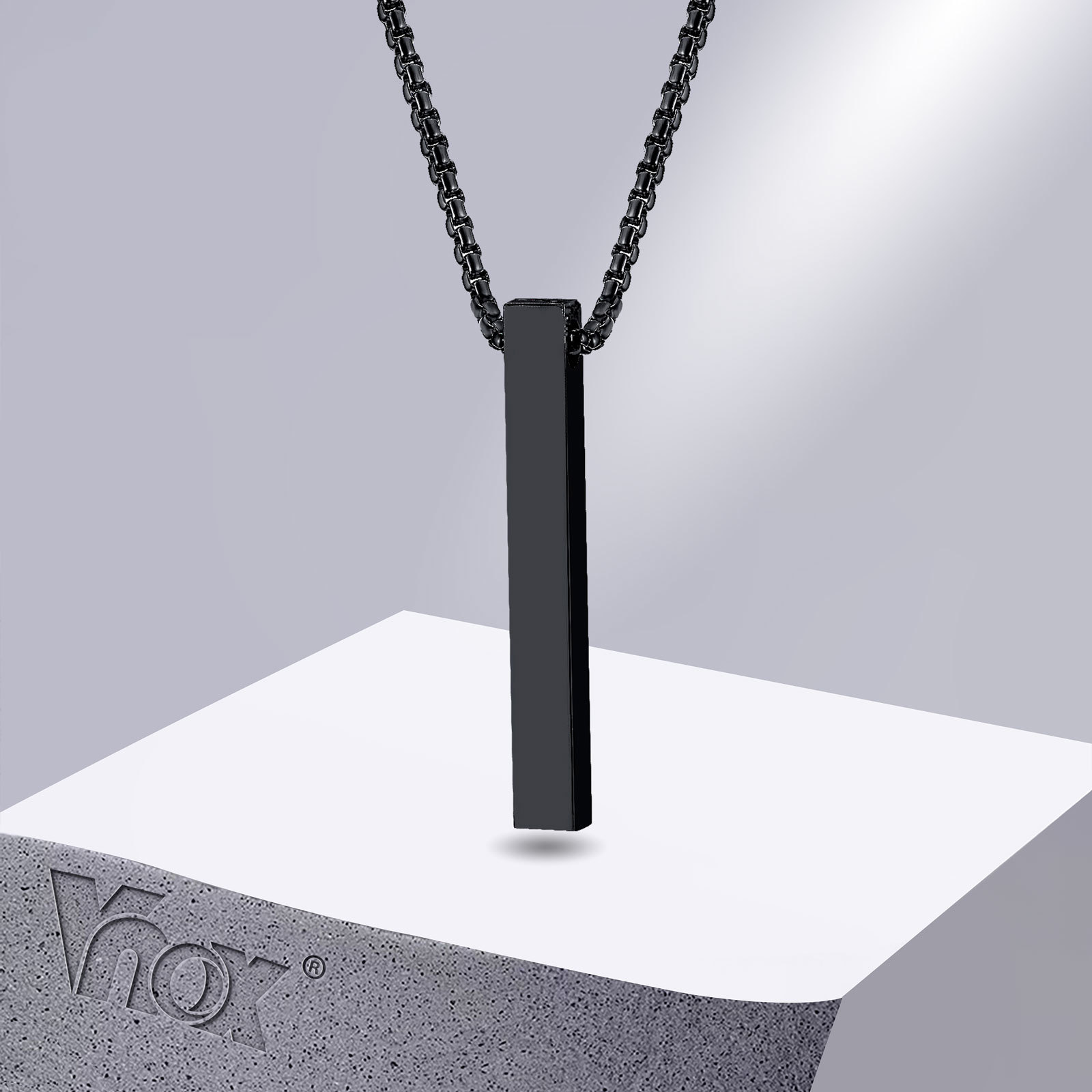Vnox 5mm Pillar Necklace for M - Men Accessories Neck Chain 评论和价格
