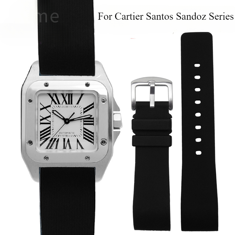Black Blue Silicone Watch Stra - Men'S Accessories Cartier 评论和价格