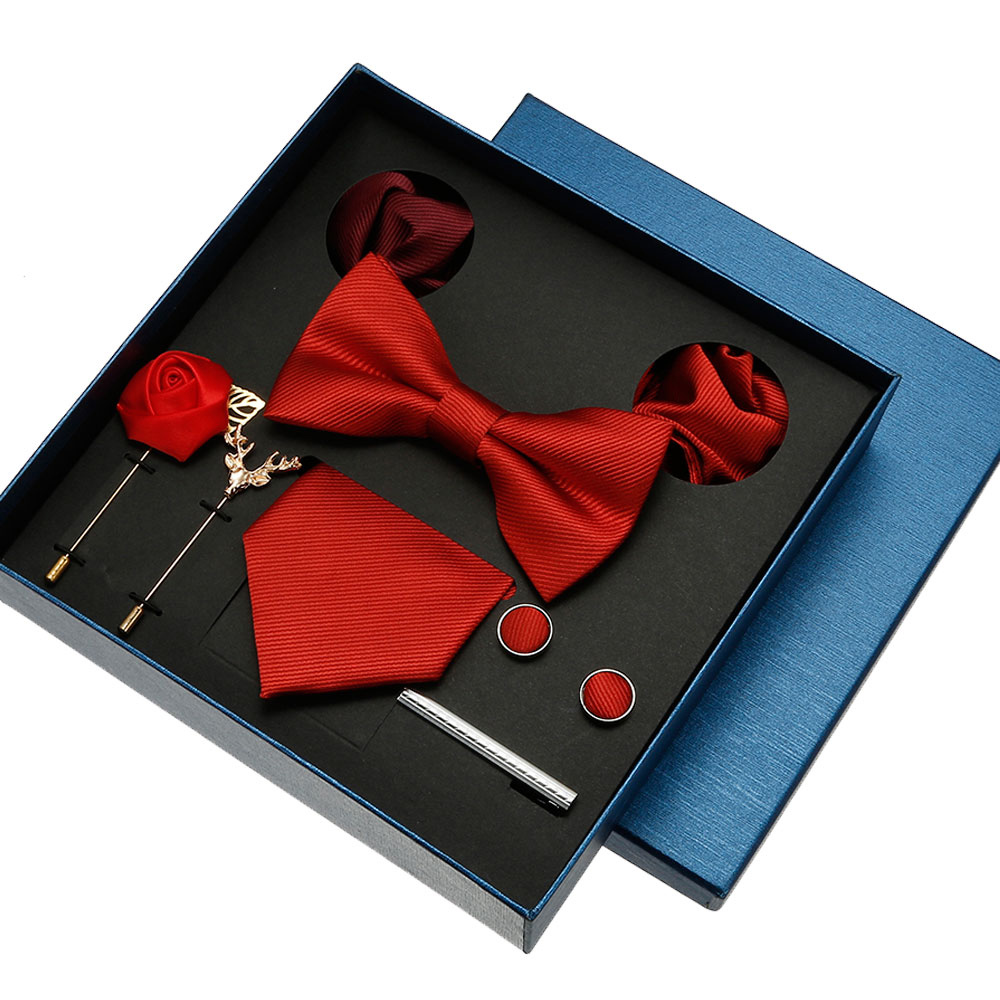 Plain Tie Set For Men Solid Co - Neck Tie Set Box 评论和价格