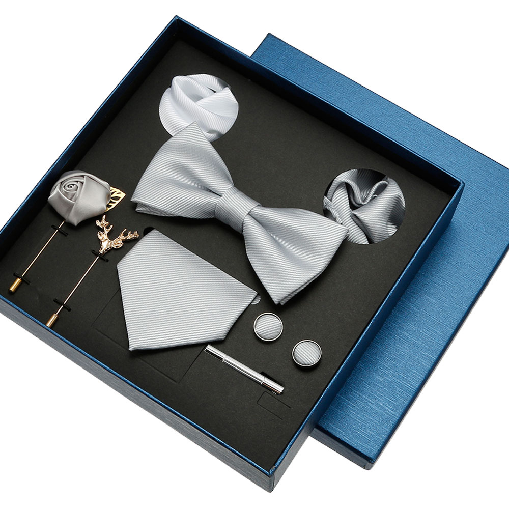 Plain Tie Set For Men Solid Co - Neck Tie Set Box 评论和价格