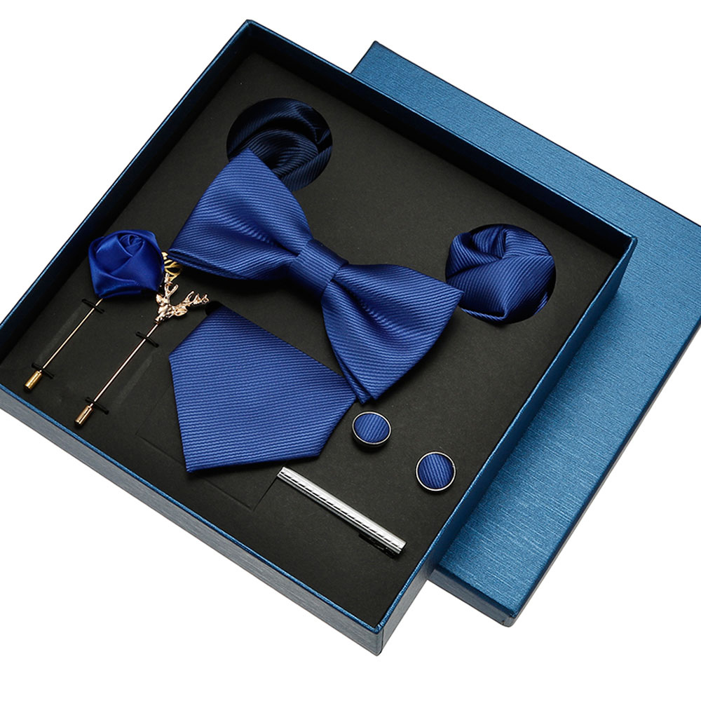 Plain Tie Set For Men Solid Co - Neck Tie Set Box 评论和价格