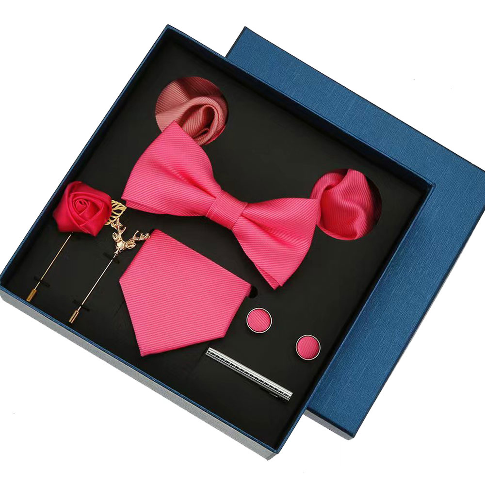 Plain Tie Set For Men Solid Co - Neck Tie Set Box 评论和价格